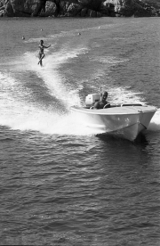 Water-skiing, showing off