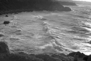 Waves breaking in the bay